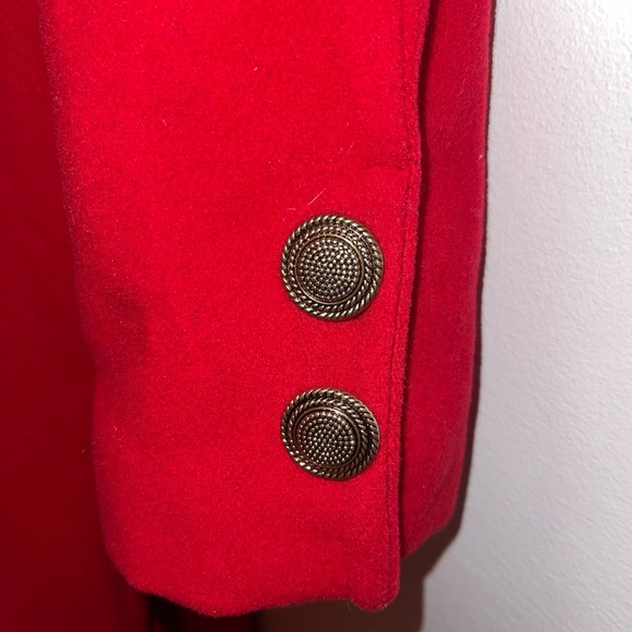 Vintage Braemar Petites Red Wool Coat - Jeremy Scott Collection - Size 7/8 - Picture 5 of 6
